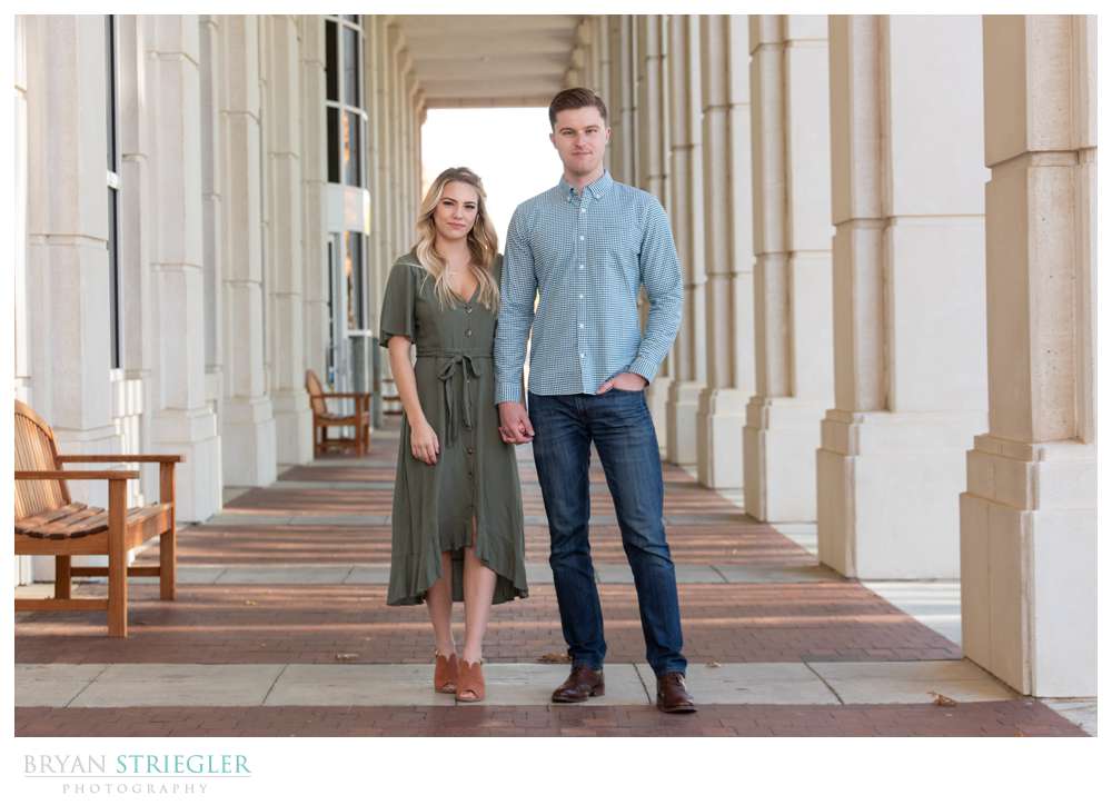 standing with columns